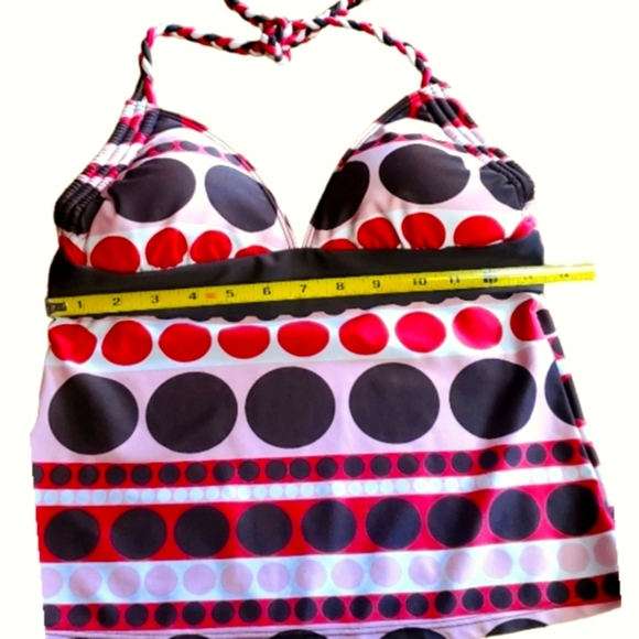 Ana Tankini SwimSuit Brown/Pink Polka Dot Size 8 - Picture 2 of 14